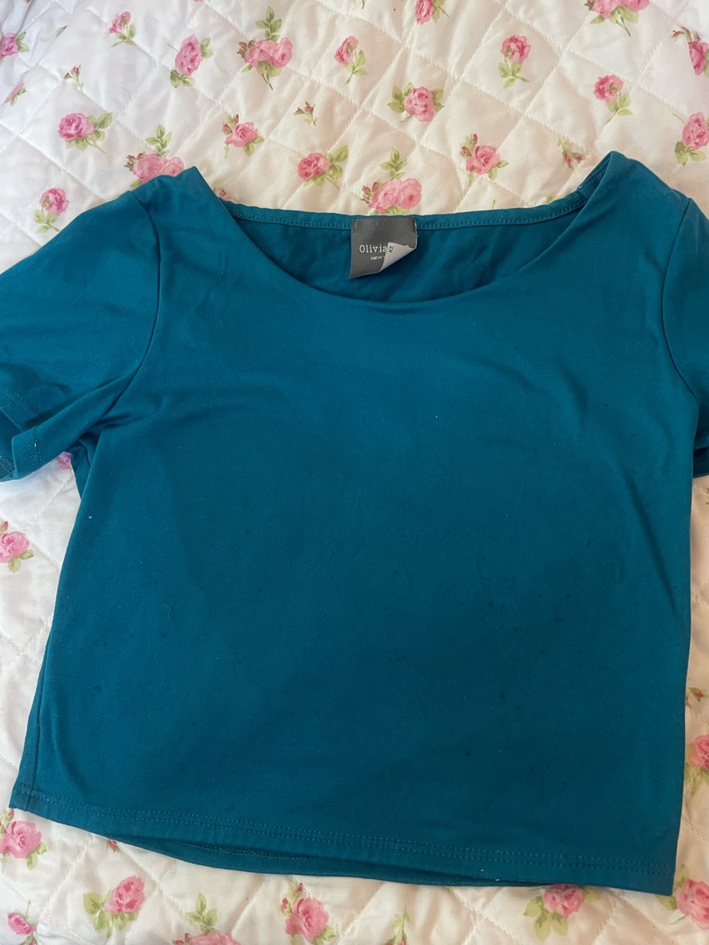 Olivia + Rae Teal Short-Sleeve Women’s Top